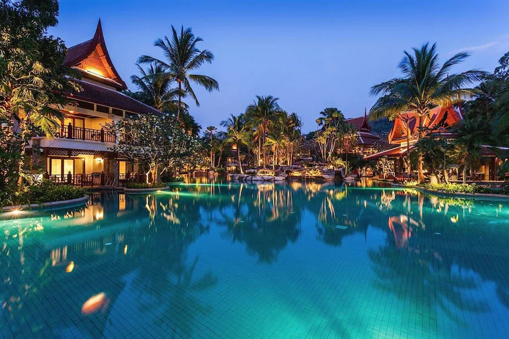 Thavorn Beach Village dusk pool
